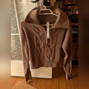lululemon Cable Knit Oversized Half Zip Sweater XS